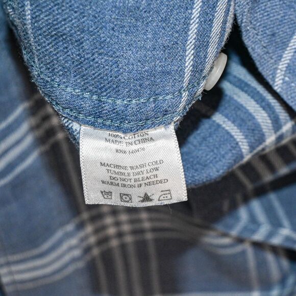 Faherty Brand Men's Cotton Blue white Plaid Button Down Shirt size 2XL - Picture 6 of 9